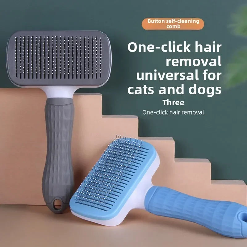 Stainless Steel Pet Hair Remover Brush for Dogs and Cats – Professional Deshedding Grooming Tool