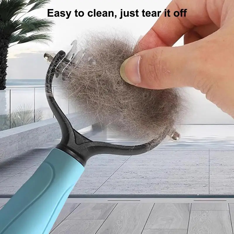 Brosse démêlante et anti-mue 2-en-1 pour chiens et chats