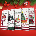 Lot de 5 serviettes de Noël douces et absorbantes – Motifs festifs