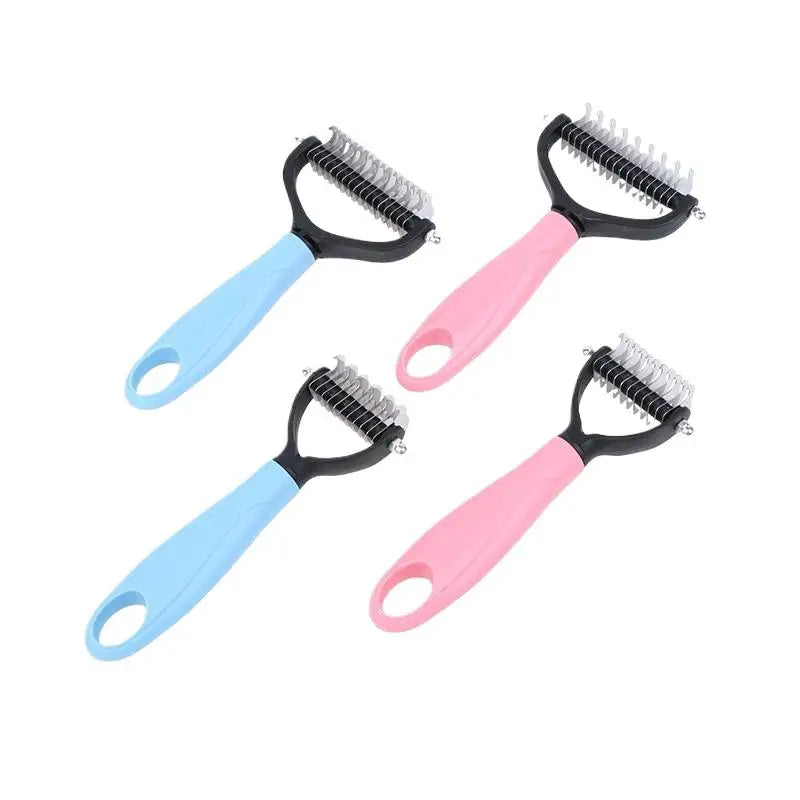 Brosse démêlante et anti-mue 2-en-1 pour chiens et chats