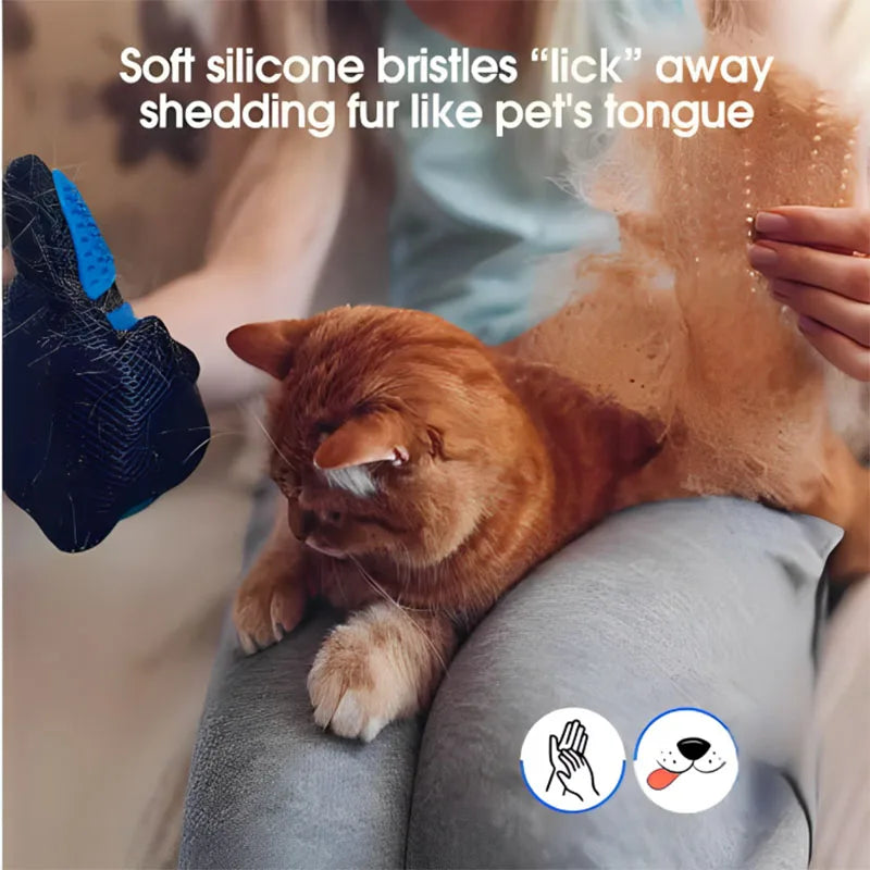 Silicone Grooming Glove for Dogs and Cats – Deshedding Massage Brush
