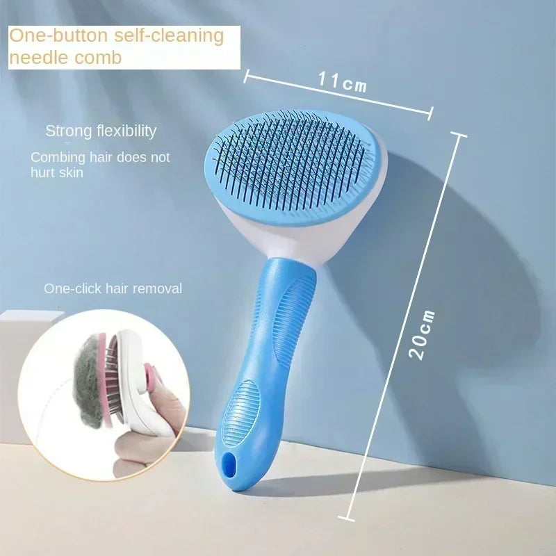 Stainless Steel Pet Hair Remover Brush for Dogs and Cats – Professional Deshedding Grooming Tool