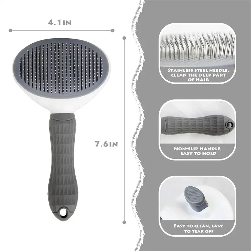 Stainless Steel Pet Hair Remover Brush for Dogs and Cats – Professional Deshedding Grooming Tool