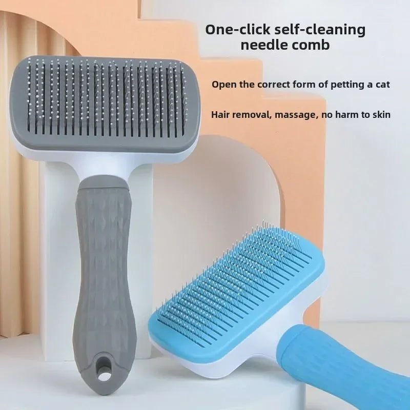 Stainless Steel Pet Hair Remover Brush for Dogs and Cats – Professional Deshedding Grooming Tool