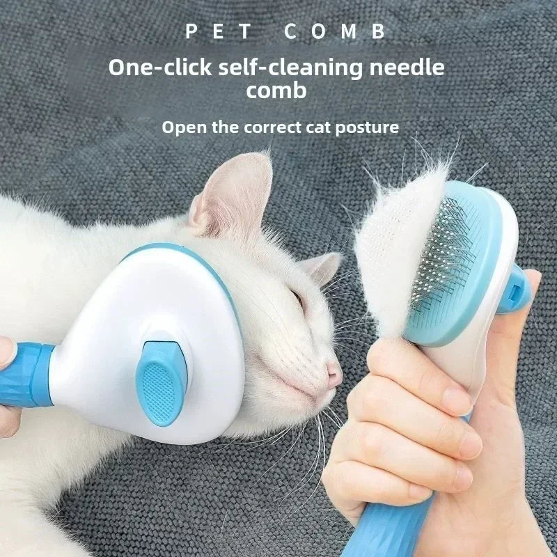 Stainless Steel Pet Hair Remover Brush for Dogs and Cats – Professional Deshedding Grooming Tool