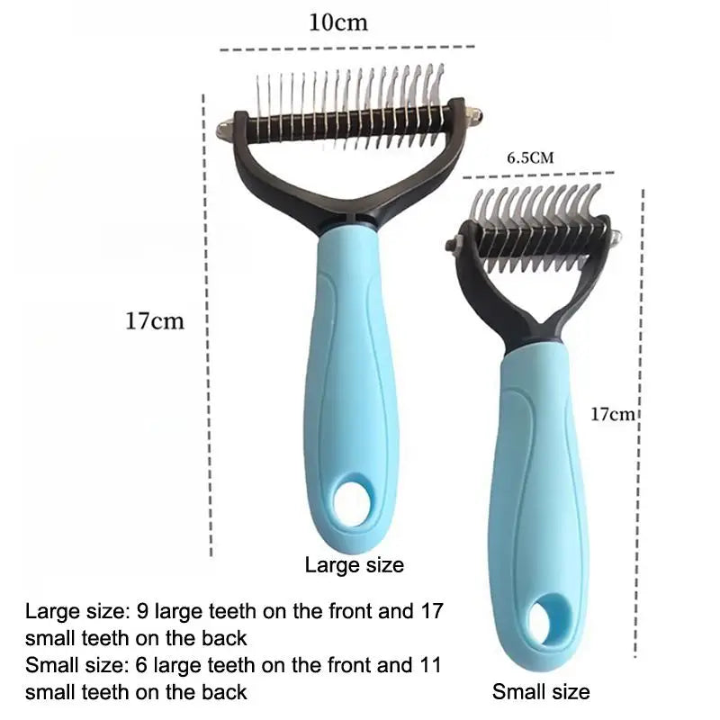 Brosse démêlante et anti-mue 2-en-1 pour chiens et chats