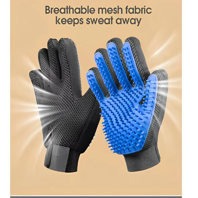 Silicone Grooming Glove for Dogs and Cats – Deshedding Massage Brush