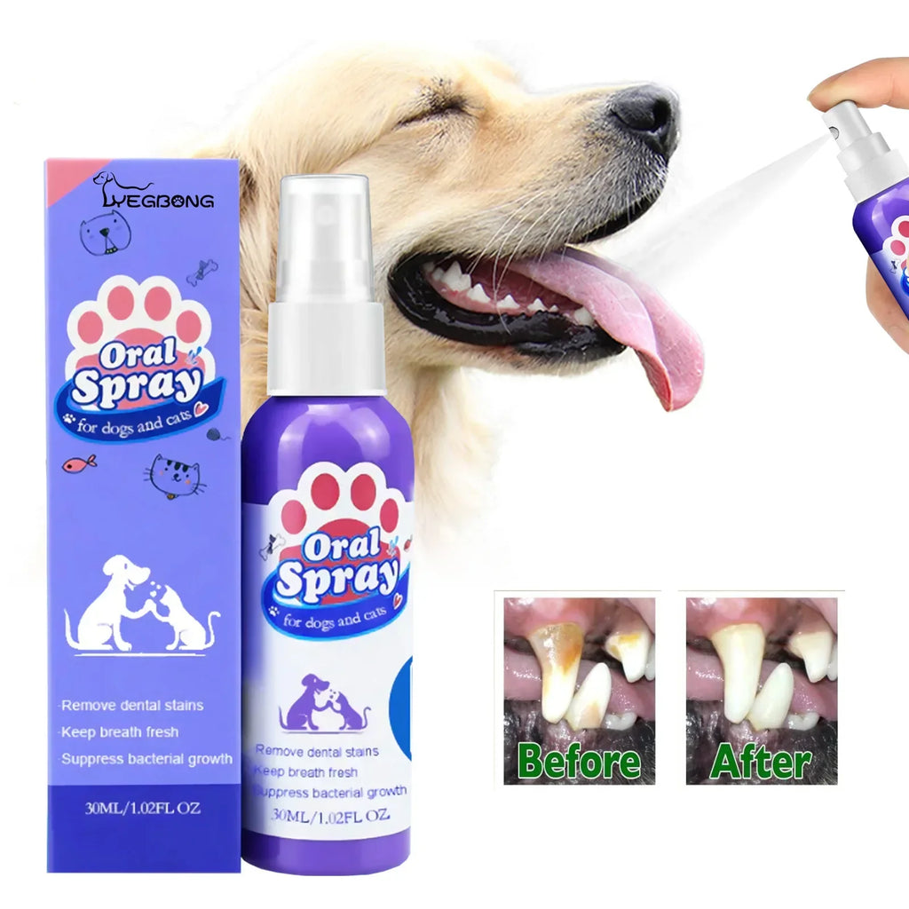 Pet Teeth Cleaning Spray for Dogs and Cats – Tartar Remover, Fresh Breath, Oral Care