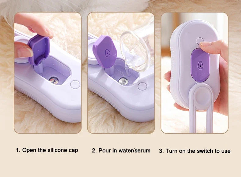 3-in-1 Steam Grooming Brush for Dogs and Cats – Maison Camille Pets