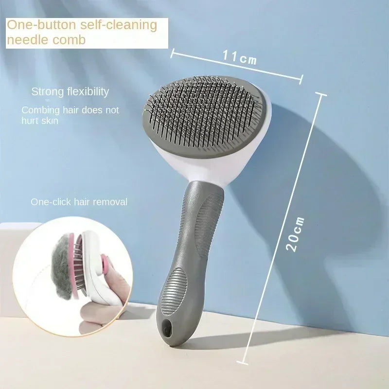 Stainless Steel Pet Hair Remover Brush for Dogs and Cats – Professional Deshedding Grooming Tool