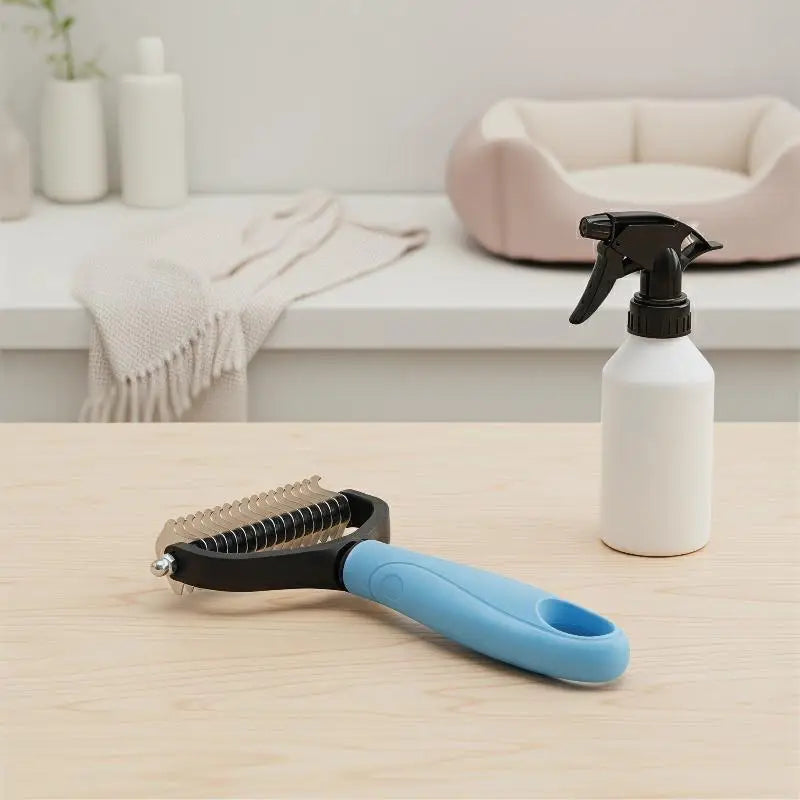 Brosse démêlante et anti-mue 2-en-1 pour chiens et chats