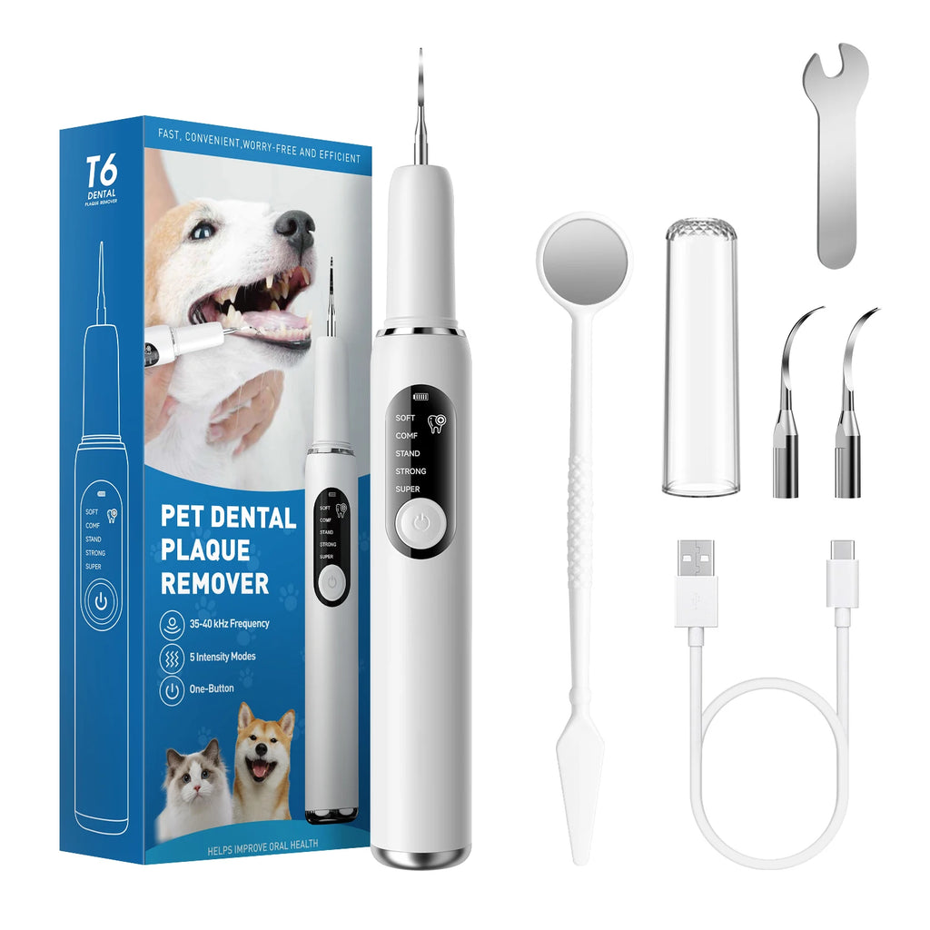 Ultrasonic Dental Scaler for Dogs and Cats – 5 Cleaning Modes, Pet Teeth Cleaning Kit