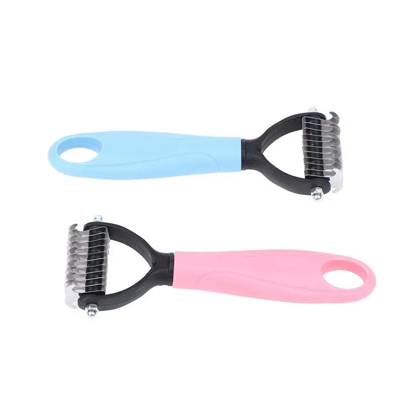 Brosse démêlante et anti-mue 2-en-1 pour chiens et chats