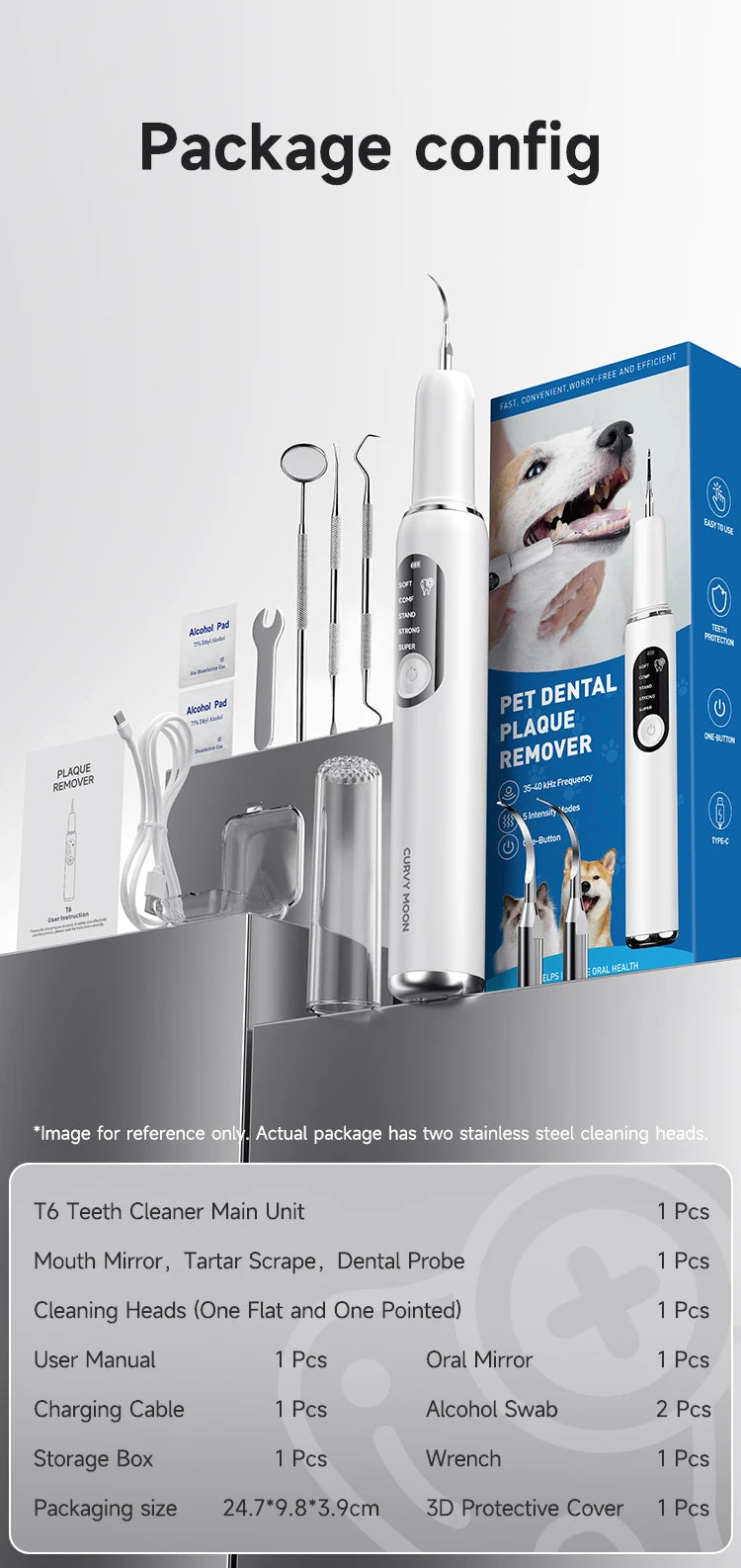 Ultrasonic Dental Scaler for Dogs and Cats – 5 Cleaning Modes, Pet Teeth Cleaning Kit