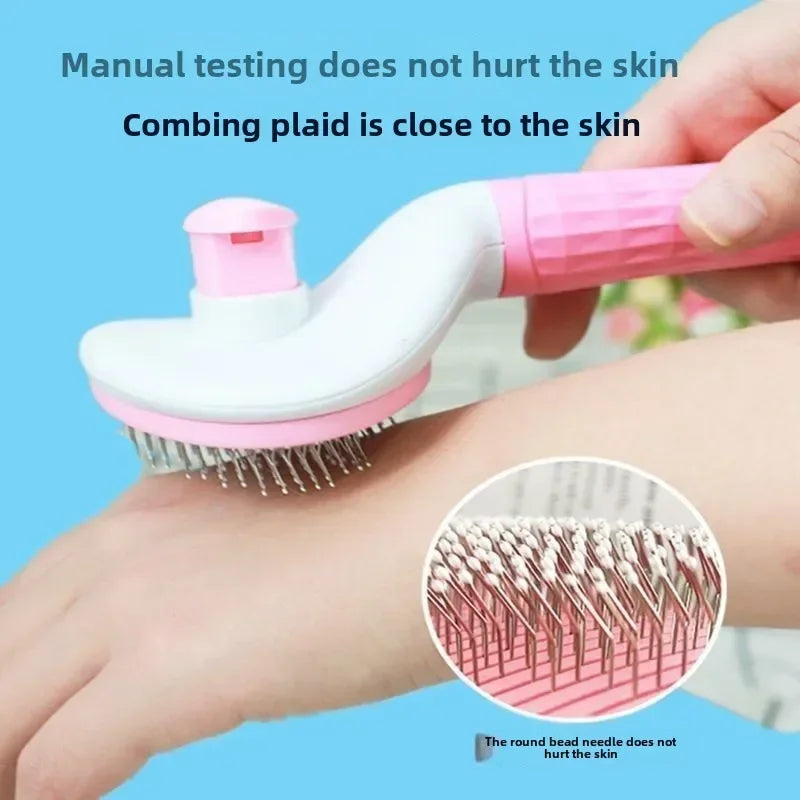 Stainless Steel Pet Hair Remover Brush for Dogs and Cats – Professional Deshedding Grooming Tool