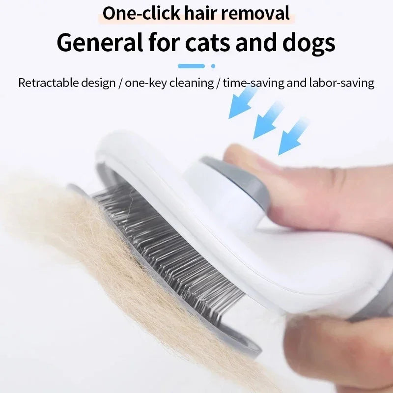 Stainless Steel Pet Hair Remover Brush for Dogs and Cats – Professional Deshedding Grooming Tool